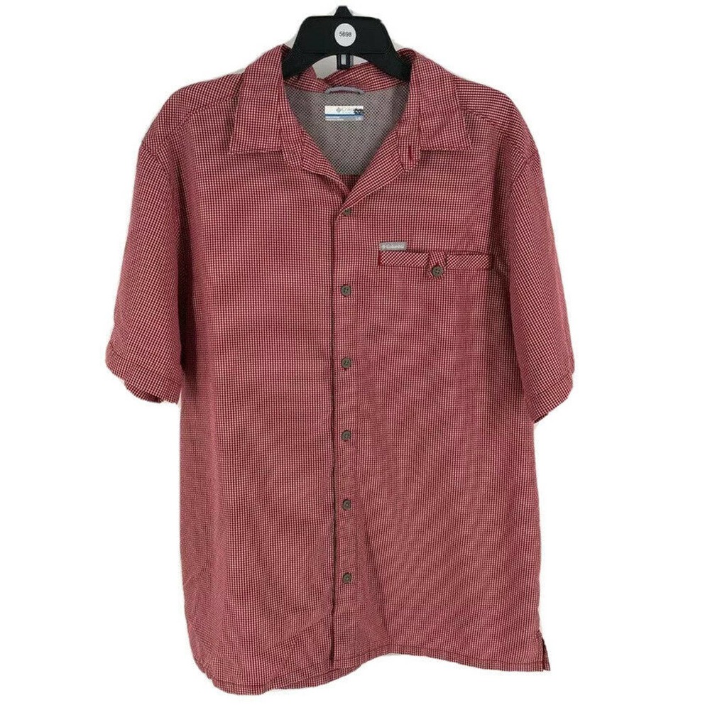 Columbia Men's Red Checkered Shirt Size Large